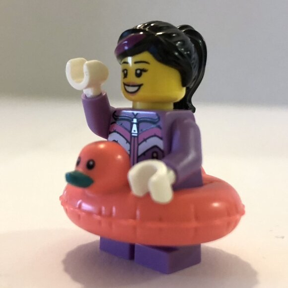 Lego Minifigures Lot Pink Elephant Blue Dog Pug Chocolate Bunny Duck Lifesaver - Picture 11 of 12